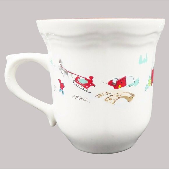 Farberware White Christmas Holiday Mugs Set Of 2 Katherine Babanovsky Design - Picture 4 of 12